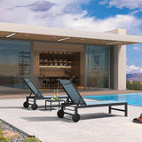 PURPLE LEAF Patio Lounge Chair Set for 4 Outdoor Chaise Lounge with Adjustable Backrest and Easy-to-Move Wheels - Photo 2