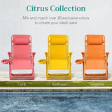 Best Choice Products Adjustable Zero Gravity Chair, Monochromatic Color Folding Patio Recliner w/Side Tray - Photo 7