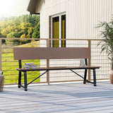 Tangkula 72” Outdoor Bench, Extra Long Patio HDPE Bench for 4 People, 1100 lbs Weight Capacity - Photo 5
