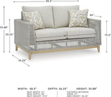 Signature Design by Ashley Seton Creek Cottage Nuvella Weather Resistant Fabric Outdoor Loveseat with Cushion and 2 - Photo 3