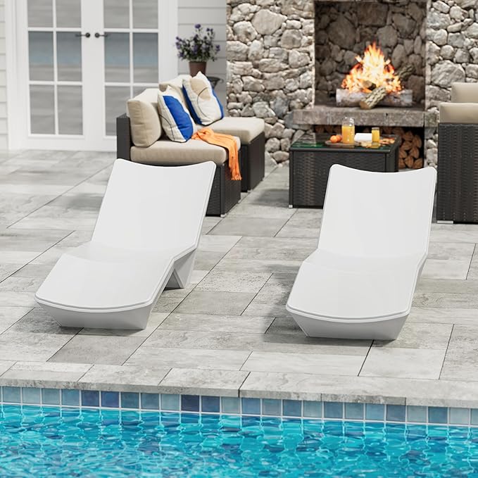 in Pool Lounge Chairs, Pool Lounge Chairs, Use in Pools with Shelves Up to 9 Inches Deep, Weather-Resistant Design,Tanning Chairs for Sun Shelves, Poolside & Beach Lounge for Outdoor Relaxation