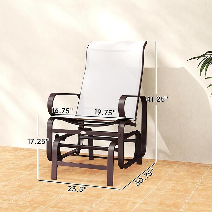 Outsunny Outdoor Glider Chair Set of 2 - Photo 3