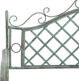 SAFAVIEH Outdoor Collection Abner Victorian Antique Dark Green Wrought Iron 46-inch Wide Garden Bench - Photo 8