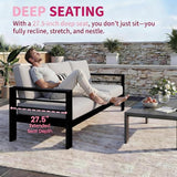 Kiss the Water Outdoor Couch Aluminum Patio Furniture Sofa - Photo 5