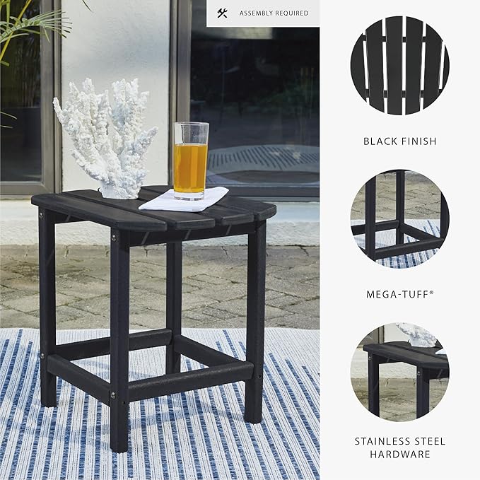 Signature Design by Ashley Sundown Treasure Modern Weather Resistant Outdoor End Table, Black - Photo 4