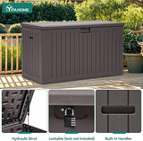 YITAHOME 220 Gallon Double-Wall Deck Box with Divider & Side Handles, Outdoor Large Storage for Patio Furniture Cushions - Photo 4
