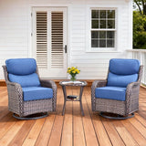 Luxury Outdoor Swivel Rocker Patio Chairs Set of 3 - Photo 1