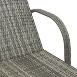 Outsunny Wicker Outdoor Chaise Lounge Set of 2, 5-Level Adjustable Backrest PE Rattan Pool Lounge Chair with Wheels - Photo 8