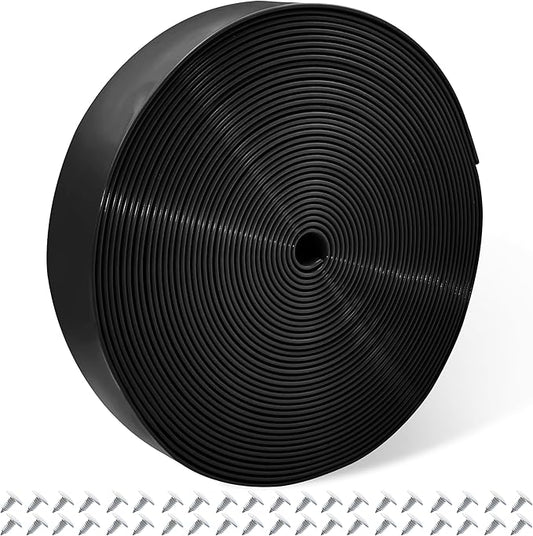 Vinyl Straps for Patio Chair Repair Kit 2'' Wide 50 Ft Long Replacement Straps + 50 Free Rivets for Outdoor Lawn Furniture Chaise Lounge Repair (Black)