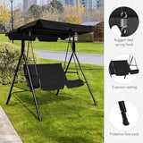 Tangkula 2 Person Porch Swing, Outdoor Swing with Removable Cushions, Solid Steel Structure - Photo 8