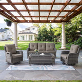 Belord Wicker Outdoor Furniture Patio Furniture Set - 6 Piece Patio Conversation Set with Swivel Rocker Chairs - Photo 1
