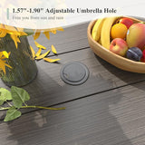 Outdoor Dining Table for 8, 63" Round Outdoor Table with Adjustable Umbrella Hole - Photo 3