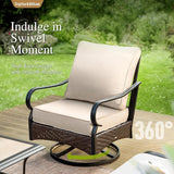 Sophia & William Metal Patio Furniture Set, 7 Seats Outdoor Conversation Set with 3-Seater Sofa, 2 Swivel Chairs - Photo 5