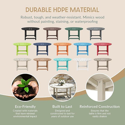 WestinTrends Malibu Low Outdoor HDPE Round Patio Coffee Table, Sand