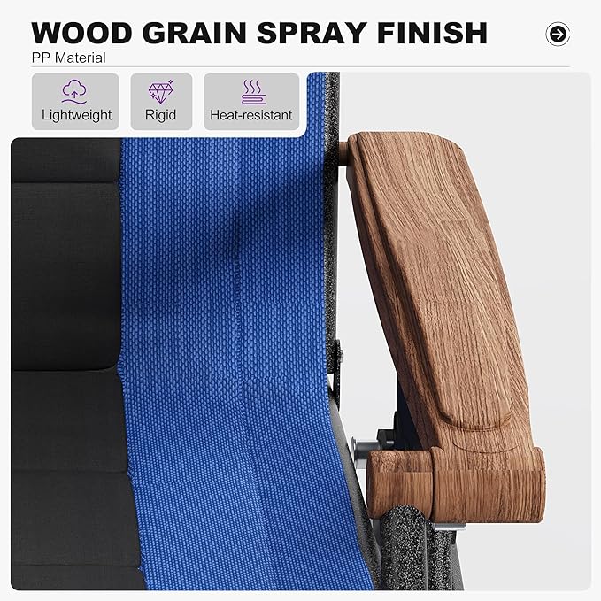 PURPLE LEAF Extra Wide Outdoor Reclining Chair Set of 2 Patio Zero Gravity Chaise Lounge Folding Chair with Quilted Cushion Adjustable Headrest for Lawn Camping Beach Pool Navy Blue and Black