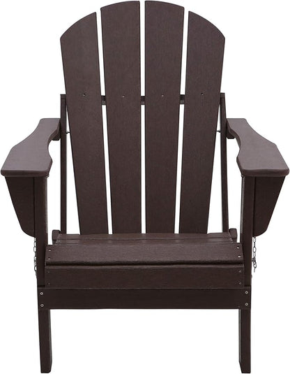 WO WESTIN OUTDOOR HDPE Laguna Outdoor Folding Poly Adirondack Chair, Dark Brown