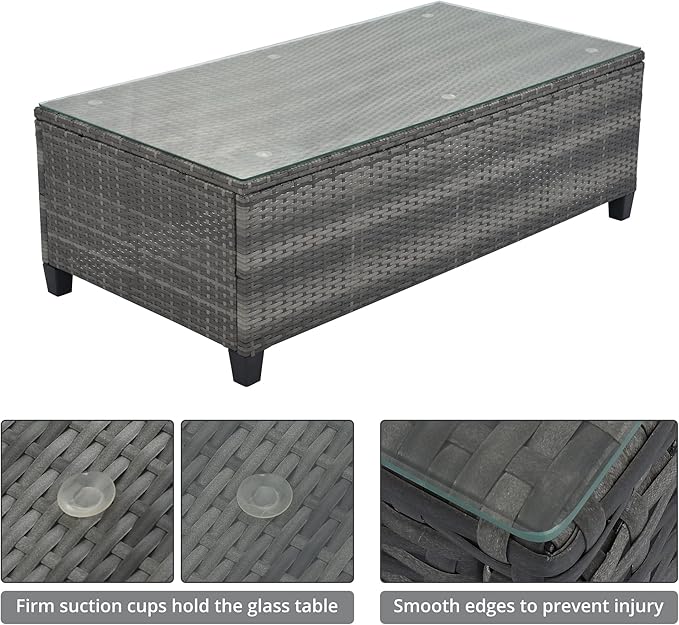 Quarte Outdoor Patio Furniture Sets, 8-Pieces All Weather Wicker Round Sofa Set, Half-Moon Sectional Sets - Photo 3