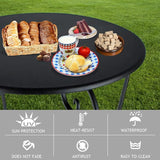 Small Patio Side Table, Round Metal Side Table, Weather Resistant Anti-Rust Outdoor Side Tables - Photo 4