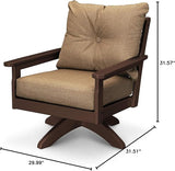 POLYWOOD® Vineyard Deep Seating Swivel Chair in Mahogany/Sesame - Photo 2