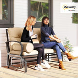 Outsunny Swing Glider Rocking Chair, Double Patio Bench, 2 Person Loveseat with Steel Frame, Cushions, Pillow Armrests - Photo 2