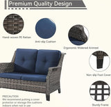 5 Piece Patio Furniture Set, 2-Seater Loveseat, 2 Chairs and 2 Side Tables - Photo 3