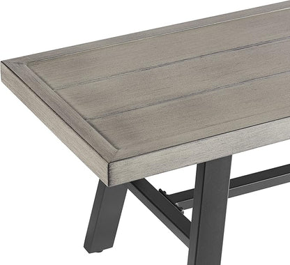Ulax furniture Dining Bench, Outdoor Patio Bench, 69.75" Metal Picnic Benches for Garden, Porch, Backyard