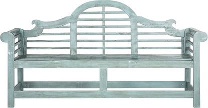 Safavieh Outdoor Collection Khara Bench, Beach House Blue