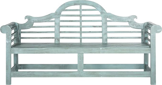 Safavieh Outdoor Collection Khara Bench, Beach House Blue