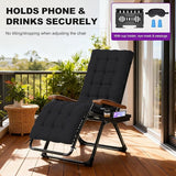 PURPLE LEAF Oversized Outdoor Reclining Chair Set of 2 Patio Zero Gravity Chaise Lounge Folding Chair with Removable - Photo 8