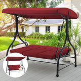 AECOJOY 3-Seat Outdoor Porch Swing with Adjustable Backrest and Canopy - Photo 6