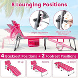 Giantex Face Down Tanning Chair, Folding Beach Lounge Chair w/ 4-Position Adjustable Backrest - Photo 5