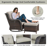Belord Wicker Outdoor Furniture Patio Furniture Set - 6 Piece Patio Conversation Set with Swivel Rocker Chairs - Photo 4