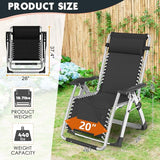 MOPHOTO Zero Gravity Chair, Outdoor Padded Lounge Chair with Side Table, Zero Gravity Recliner Chair - Photo 3