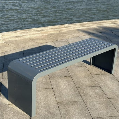 Garden Outdoor Metal Bench for Porch, Park Seating - Durable, Stylish, Weather-Resistant, Elegant Design for Patio, Backyard, Outdoor Spaces