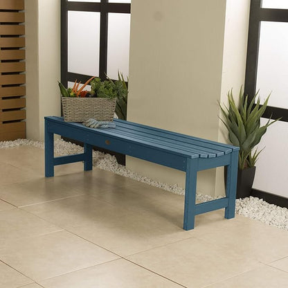 highwood Lehigh Picnic Garden Bench, 5 feet, Nantucket Blue