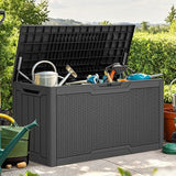 YITAHOME 80 Gallon Outdoor Storage Box, Large Water Resistant Resin Deck Box - Photo 7