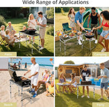 Anbte 3ft Folding Grill Table with Storage Bag, 3 Adjustable Height 27.5" Aluminum Portable Grill Table, Heat Resistant - Photo 6