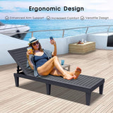 Outdoor Chaise Lounge Chair – 5-Position Adjustable Backrest, Waterproof Resin Wicker Sun Lounger for Pool, Patio - Photo 6