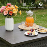 Outdoor Patio Table with Umbrella Hole, Umbrella Side Table Base Stand - Photo 4