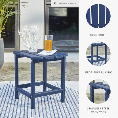 Signature Design by Ashley Outdoor Sundown Treasure HDPE End Table, Blue