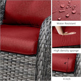 HUMMUH 6 Pieces Patio Furniture Set with Fire Pit Table High Back Outdoor Conversation Set Wicker Patio Couch Outdoor - Photo 4