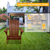 Outvita Wood Adirondack Chair, Folding Wooden Lounge Seating - Photo 5