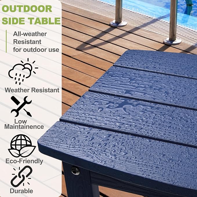 Y&M Outdoor Side Table, HIPS Adirondack Small Single Table, Waterproof Square Outside Table - Photo 7