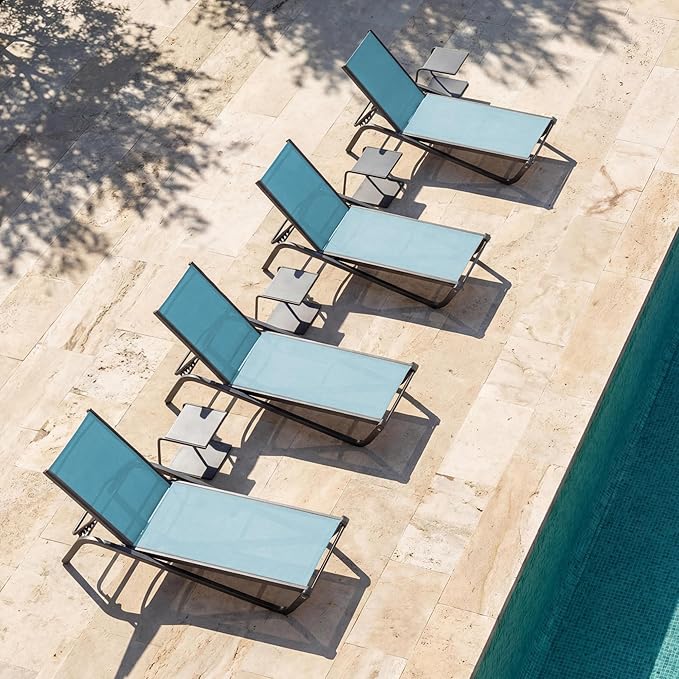 Lounge Chair Outdoor, Aluminum Chaise Lounge Outdoor, Lightweight Lounge Chairs for Outside with 5 Adjustable Backrest - Photo 8