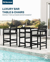 Patio Bar Table, Adirondack Chairs and Table 4 Pieces Set, Bar Height Chairs Set of 4, Outdoor Bar Stools Set - Photo 6