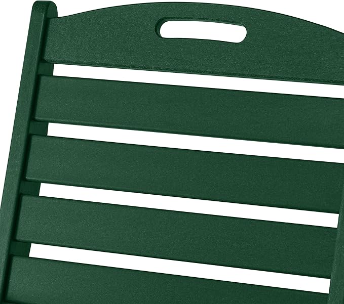 Costaelm Outdoor Adjustable Highback Folding Patio Dining Chair, HDPE Armrest Poly Lumber Restaurant Bistro Dining Chair for Outside Porch Backyard Garden, Dark Green