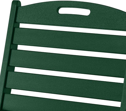 Costaelm Outdoor Adjustable Highback Folding Patio Dining Chair, HDPE Armrest Poly Lumber Restaurant Bistro Dining Chair for Outside Porch Backyard Garden, Dark Green
