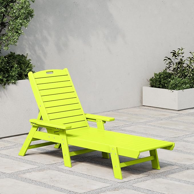 WestinTrends Malibu Poly Reclining Chaise Lounge Lime