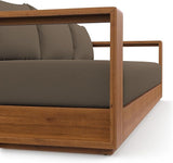 Modway Tahoe Acacia Wood Outdoor Patio Sofa in Natural Cocoa with Weather-Resistant Cushions - Ideal as a Porch Couch - Photo 9