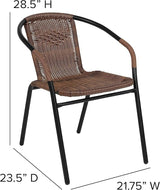 EMMA + OLIVER Set of 2 Modern Rattan Indoor/Outdoor Stack Chairs - Photo 1